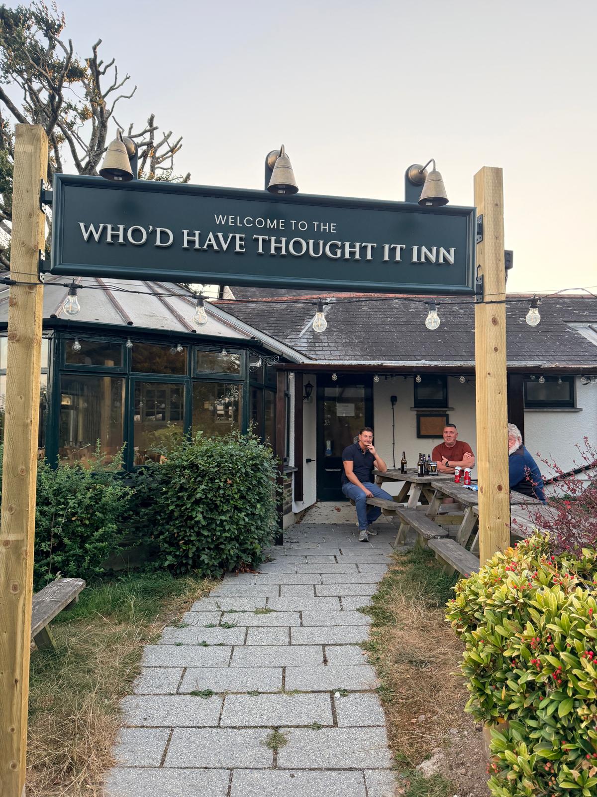 The entrance of the Who'd Have Thought It Inn at St Dominick